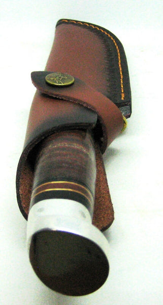 Very Rare Vintage Wester USA Early Fixed Blade Skinning Hunting Knife & Sheath