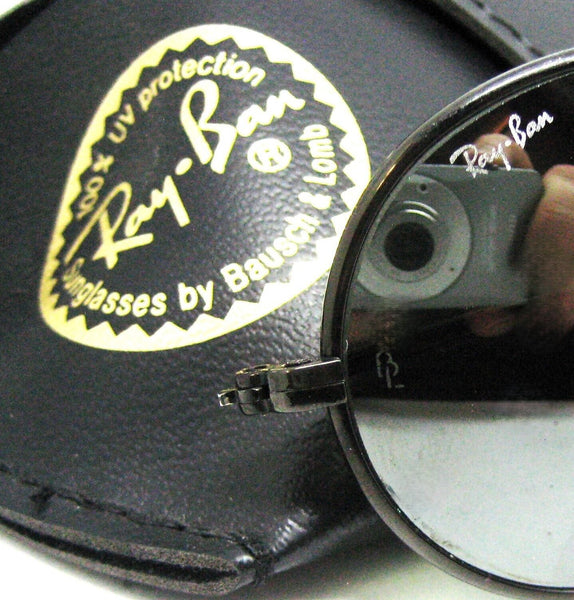 Ray-Ban USA 1980s Vintage B&L Aviator Air Boss G-15 Black Mint Sunglasses & Case