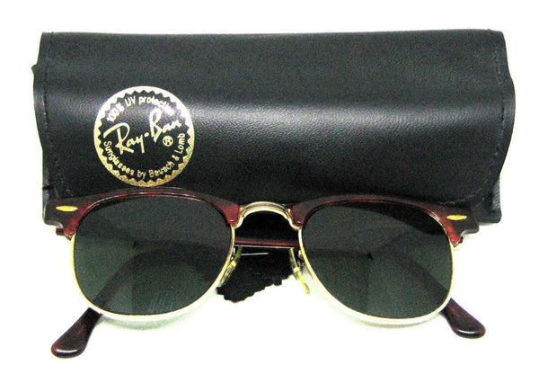 Ray-Ban USA 1980s Vintage B&L Wayfarer Clubmaster W0366 Tortoise Mint Sunglasses