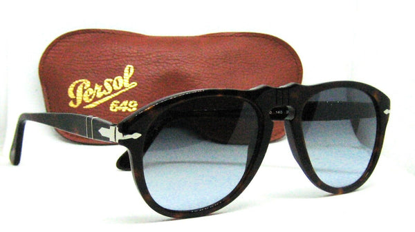 Persol NOS Vintage  Azure Top Gradient Lenses 649 Havana New w/case Sunglasses