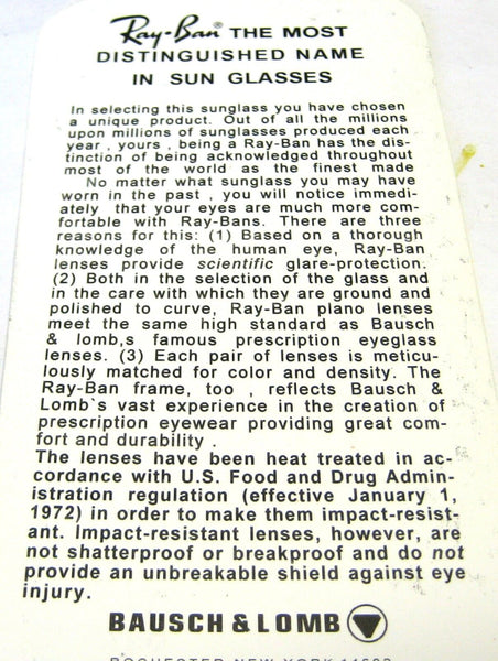 Ray-Ban USA NOS Vintage 80s B&L Aviator Tortuga Brown Changeables New Sunglasses