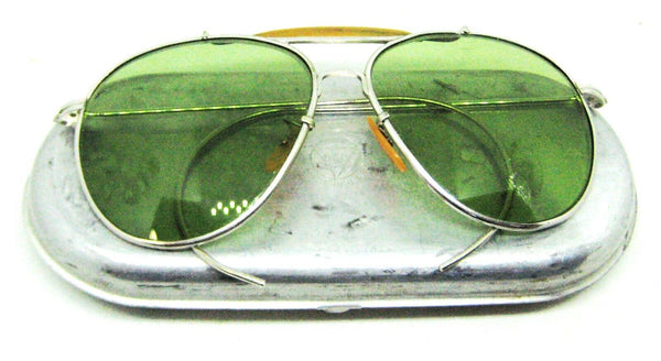 Vintage Ray-Ban USA B&L Aviator 1940s WWII USAAF USN AN6531 Mint Sunglasses+Case