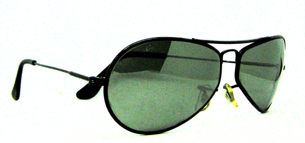 Ray-Ban USA 1980s Vintage B&L Aviator Air Boss G-15 Black Mint Sunglasses & Case