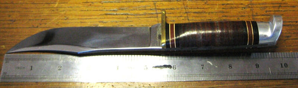 Very Rare Vintage Wester USA Early Fixed Blade Skinning Hunting Knife & Sheath