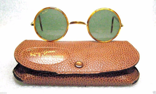 RAY-BAN *NOS VINTAGE B&L "CHEYENNE II" W1748 Honey *Lennon Style *NEW SUNGLASSES - Vintage Sunglasses
