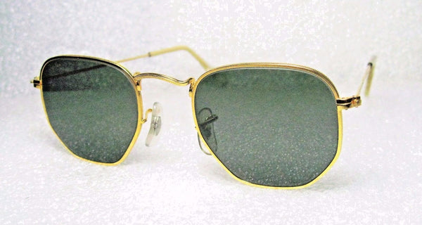 RAY-BAN *NOS VINTAGE B&L HEXAGON CLASSIC METALS ARISTA 24K W0980 *NEW SUNGLASSES - Vintage Sunglasses