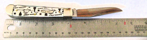 John Wayne Knife Case XX USA folding 10712 Natural Bone Smooth Trapper & sheath