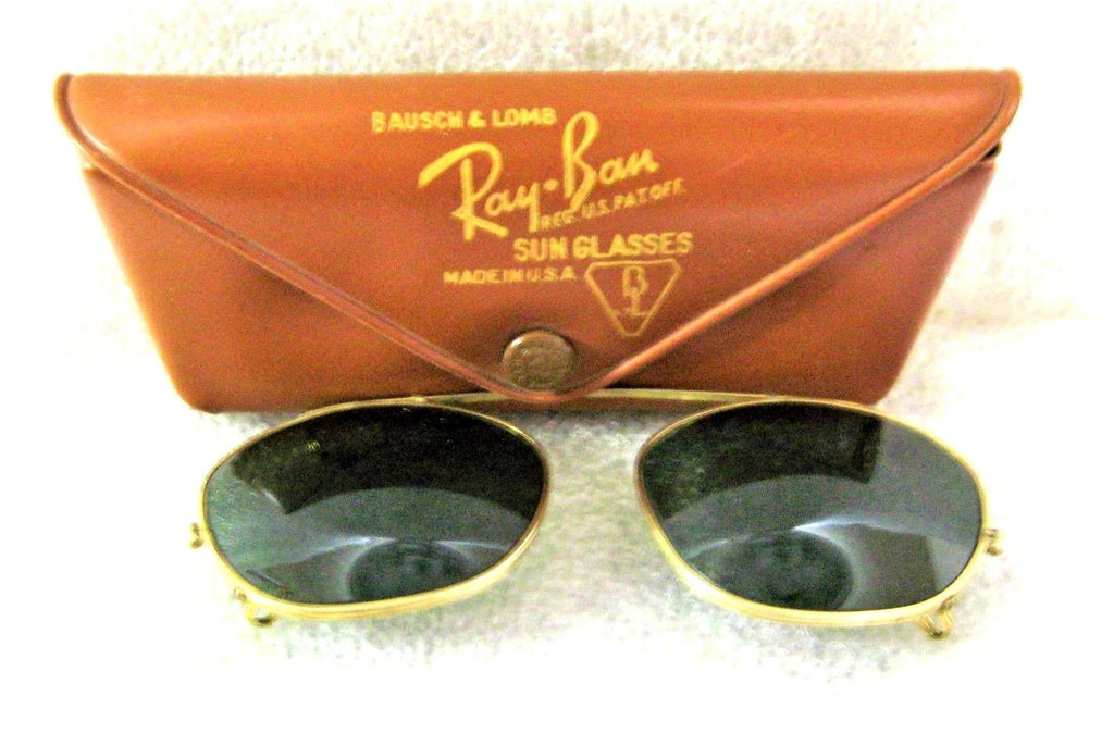 Vintage Ray-Ban USA 1950s Bausch & Lomb Rare "Clip-on" 48 *Nr.Mint Sunglasses - Vintage Sunglasses