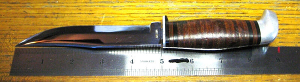 Case XX USA 385 Hunter Fixed Mirror Blade, Leather Handle Mint Knife & Sheath