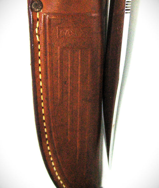 Case XX USA 385 Hunter Fixed Mirror Blade, Leather Handle Mint Knife & Sheath