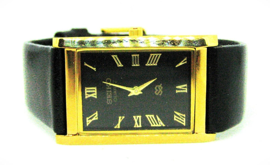 Seiko Quartz Slim Men's Wrist Watch Roman Dial New Battery Japan Made Mint