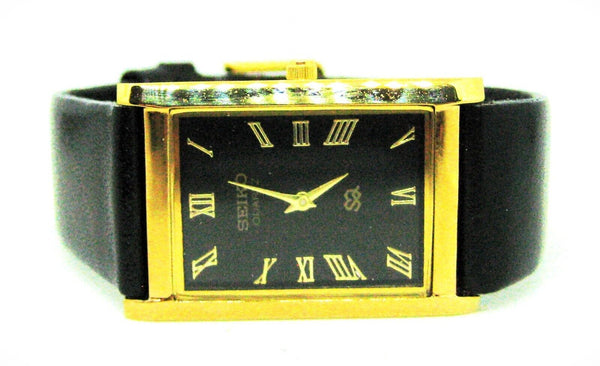 Seiko Quartz Slim Men's Wrist Watch Roman Dial New Battery Japan Made Mint