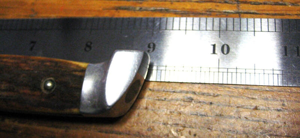 Vintage 1940s Case USA Stag 5” Chromed/saber Fixed Blade Knife w/ Leather Sheath