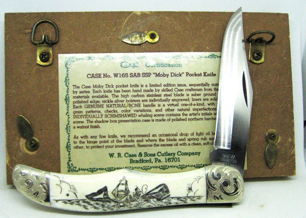 Case XX USA 1978 NOS W165 SS SAB Scrimshawed Bone Moby Dick Nantucket Ride Knife