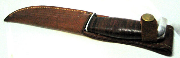 Case XX USA 385 Hunter Fixed Mirror Blade, Leather Handle Mint Knife & Sheath