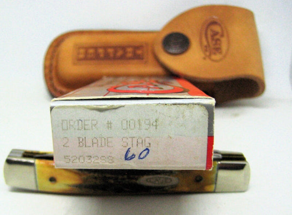 Case XX USA 52032 Double Blade Stockman NOS Pocket Knife w/Stag Handle 4-Dot New