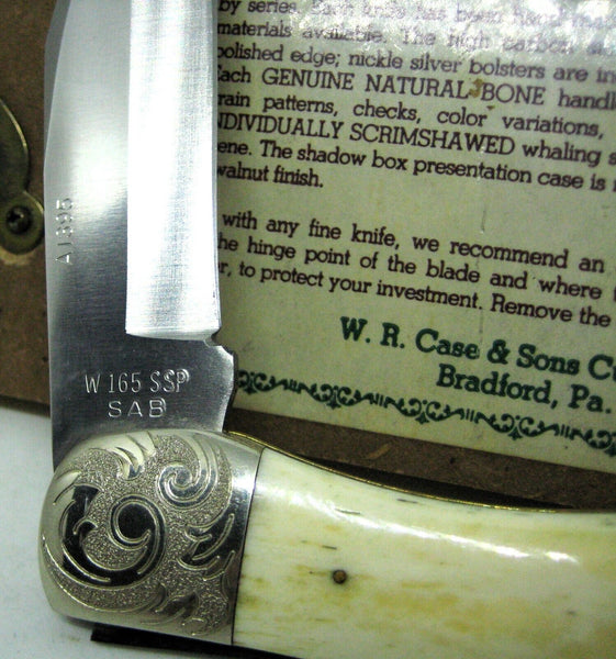 Case XX USA 1978 NOS W165 SS SAB Scrimshawed Bone Moby Dick Nantucket Ride Knife