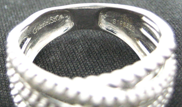 Ring 0.6ctw Diamond 14k White Gold Layered Criss Crossing Wide Band Gabriel & Co