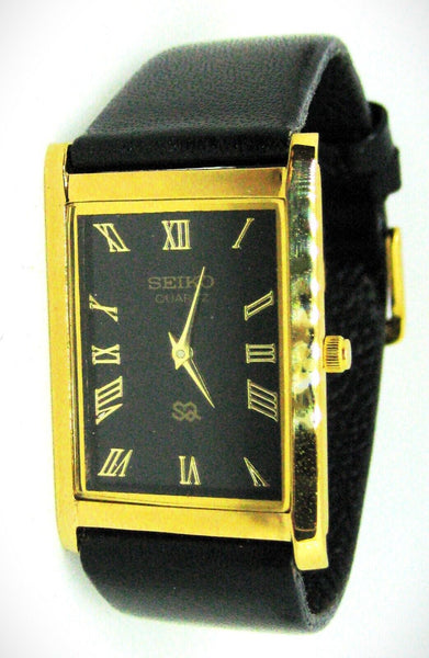 Seiko Quartz Slim Men's Wrist Watch Roman Dial New Battery Japan Made Mint