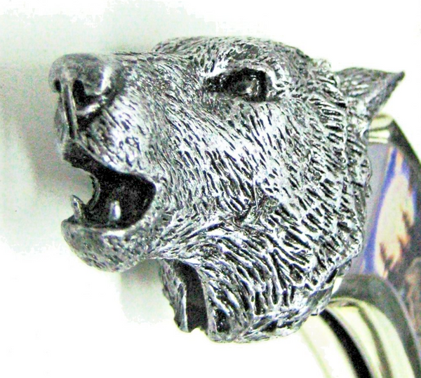 *NOS Vintage 1980s Franklin Mint USA Howling Moon Wolf New Knife & pouch