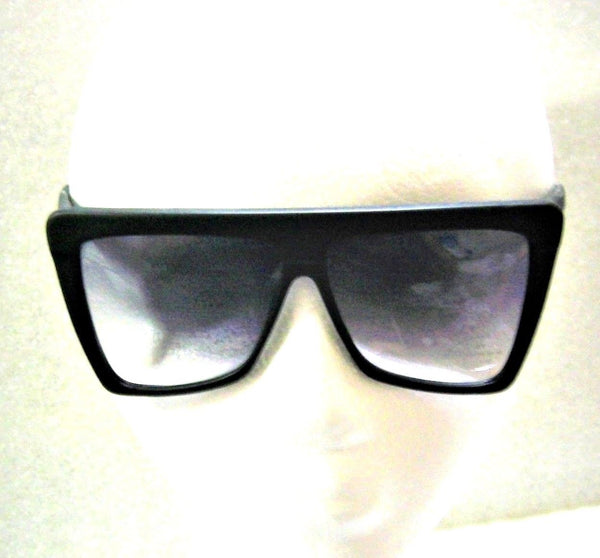 Laura Biagiotti "Gruau" Vintage 80s *NOS BlueTop Gradient Matte Black Sunglasses - Vintage Sunglasses