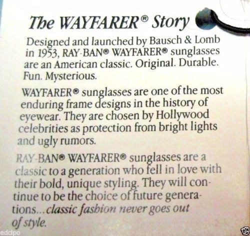 Vintage Ray-Ban USA B&L NOS Wayfarer II W0492 Street Neat Copper New Sunglasses - Vintage Sunglasses