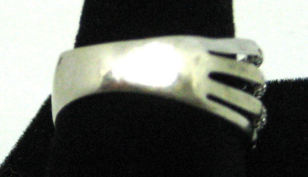 Ring 0.6ctw Diamond 14k White Gold Layered Criss Crossing Wide Band Gabriel & Co