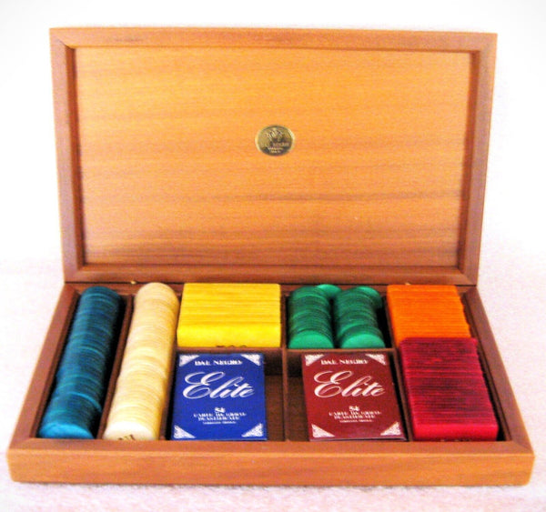 Dal Negro Elite NOS Vintage 1960s Poker Black Jack Gambling chips New in Box