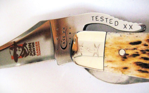 John Wayne Knife Case USA Russlock 07518 Barb Wire Bolster 2011 Duke! & sheath