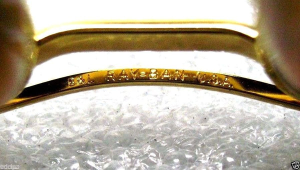 Ray-Ban USA NOS Vintage B&L W0386 Classic Metals Signet 24kGP G15 New Sunglasses - Vintage Sunglasses