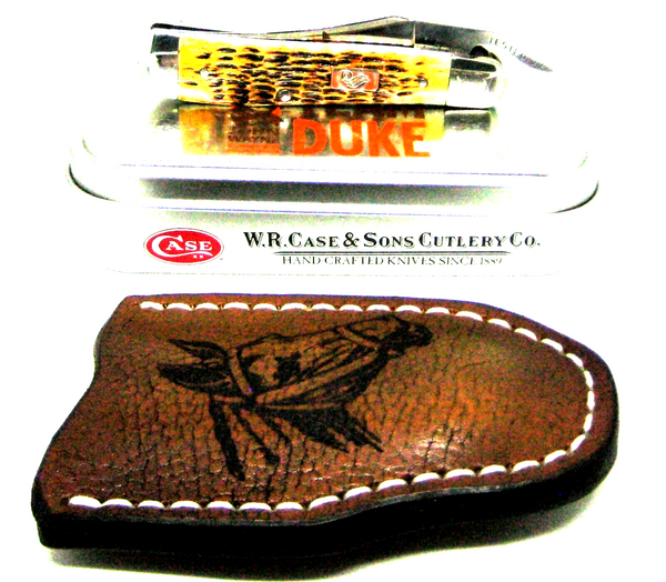 John Wayne Knife Case USA Russlock 07518 Barb Wire Bolster 2011 Duke! & sheath