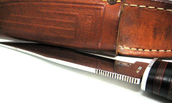 Case XX USA 385 Hunter Fixed Mirror Blade, Leather Handle Mint Knife & Sheath