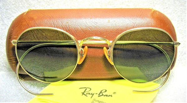 Vintage Bausch & Lomb USA 1940s WWII 12k GF Ray-Ban RB-3 Mint Sunglasses & Case - Vintage Sunglasses