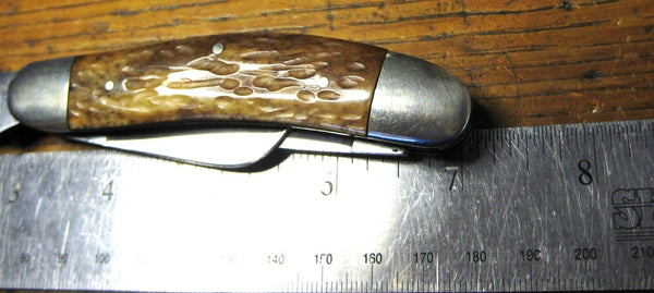 Remington UMC M-105 USA Sowbelly Knife 3 Blade Bone Handles Mint with Sheath