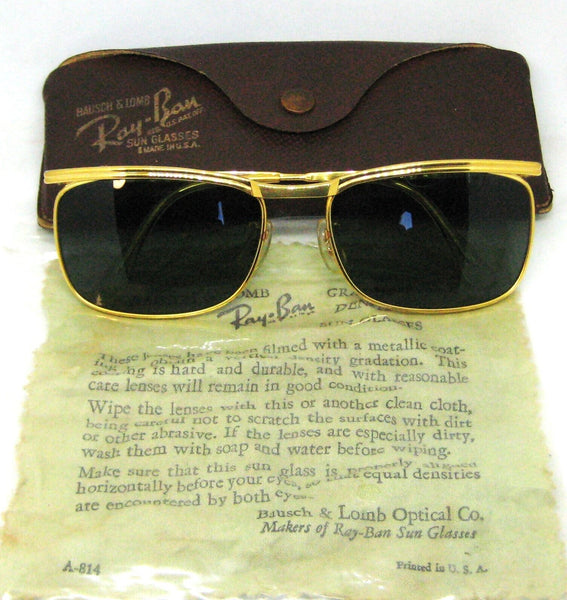 Ray-Ban USA Vintage 50s B&L NOS Rare Signet II Classic Metals New Sunglasses