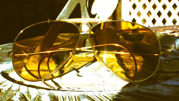 Ray-Ban USA NOS Vintage 70s B&L Aviator LIC Ambermatic Bullet Shooter Sunglasses