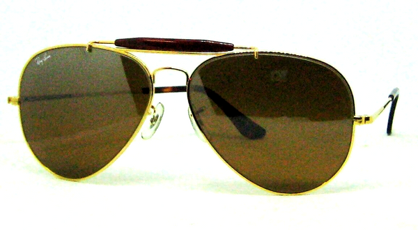 Ray-Ban USA NOS Vintage 80s B&L Aviator Tortuga TGM Outdoorsman New Sunglasses
