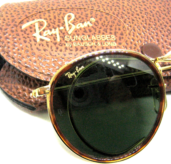 Ray-Ban USA Vintage NOS B&L Tortuga Round W1675c Classic Metals New Sunglasses