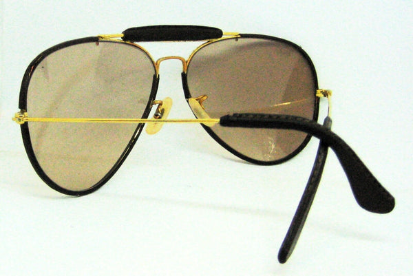 Ray-Ban USA Vintage B&L Aviator Leathers 62mm Brown Photo-Changeable Sunglasses
