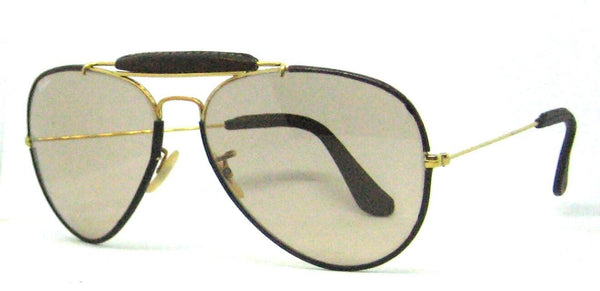Ray-Ban USA Vintage B&L Aviator Leathers 62mm Brown Photo-Changeable Sunglasses