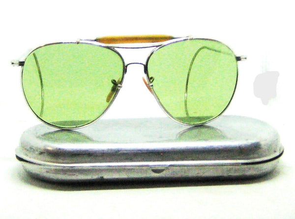 Vintage Ray-Ban USA B&L Aviator 1940s WWII USAAF USN AN6531 Mint Sunglasses+Case