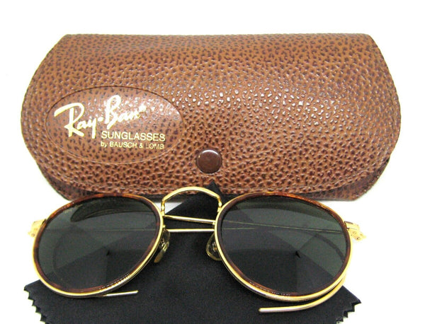 Ray-Ban USA Vintage NOS B&L Tortuga Round W1675c Classic Metals New Sunglasses