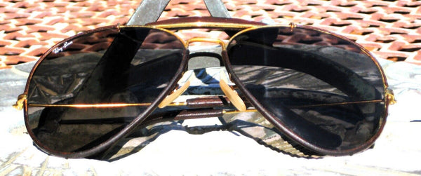 Ray-Ban USA Vintage B&L Aviator Leathers 62mm Brown Photo-Changeable Sunglasses