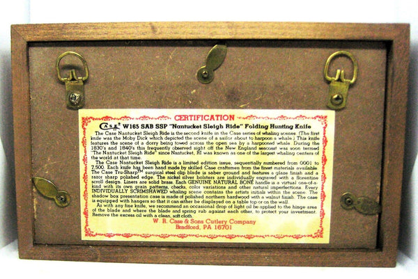 Case XX USA 1980 NOS W165 SS SAB Scrimshawed Bone Moby Dick Nantucket Ride Knife