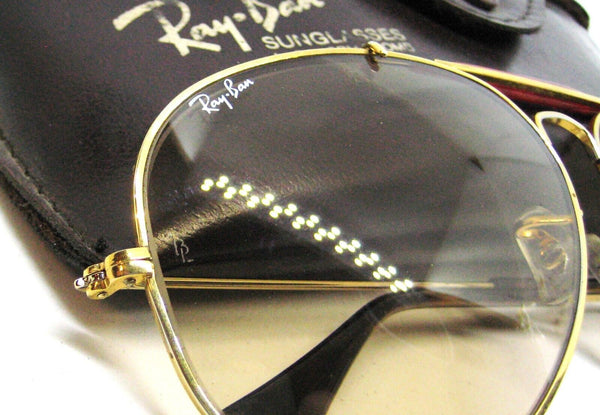 Ray-Ban USA Vintage 80s B&L Aviator Tortuga Brown Changeable Photo Sunglasses