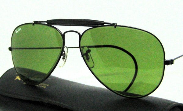 Ray-Ban USA 1980s Vintage B&L NOS Aviator RB-3 Outdoorsman Black New Sunglasses
