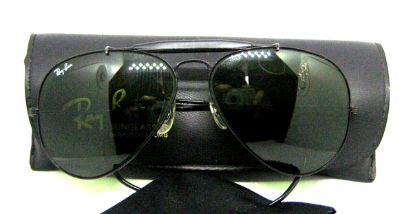 Ray-Ban USA 1980s Vintage B&L NOS Aviator RB-3 Outdoorsman Black New Sunglasses