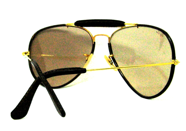 Ray-Ban USA Vintage B&L Aviator Leathers 62mm Brown Photo-Changeable Sunglasses