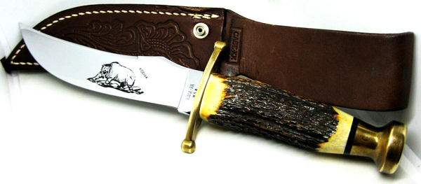 NOS Rare CASE XX Handmade USA Kodiak Bowie Knife 11" w/ Stag Handle & Org Sheath