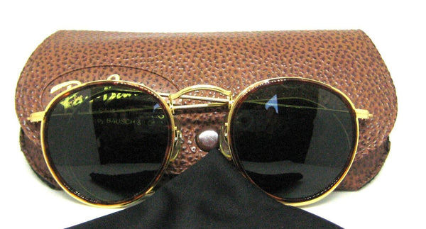 Ray-Ban USA Vintage NOS B&L Tortuga Round W1675c Classic Metals New Sunglasses